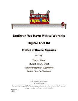 page one of Brethren We Have Met To Worship (Choir Tool Kit)