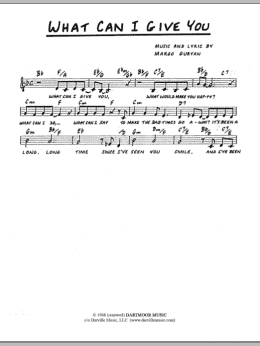 page one of What Can I Give You (Lead Sheet / Fake Book)