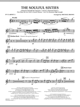 page one of The Soulful Sixties - Bb Clarinet 2 (Concert Band)
