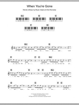 page one of When You're Gone (Piano Chords/Lyrics)