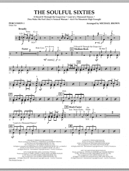 page one of The Soulful Sixties - Percussion 1 (Concert Band)