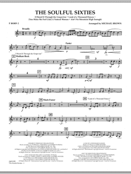 page one of The Soulful Sixties - F Horn 2 (Concert Band)