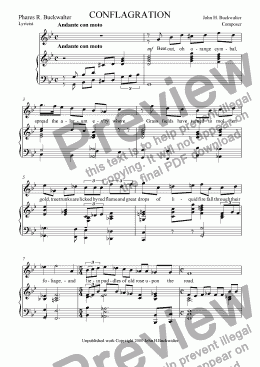 page one of Conflagration(Vocal Solo)