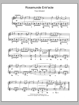 page one of Rosamunde Entr'acte (Piano Solo)