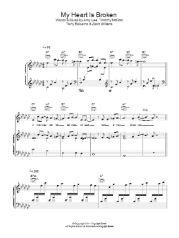 page one of My Heart Is Broken (Piano, Vocal & Guitar Chords)