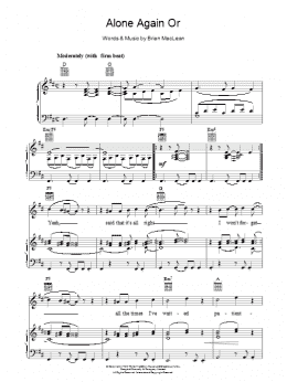 page one of Alone Again Or (Piano, Vocal & Guitar Chords)