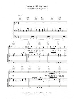 page one of Love Is All Around (Piano, Vocal & Guitar Chords)