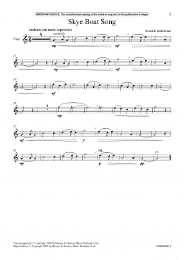 page one of Skye Boat Song (Flute and Piano)