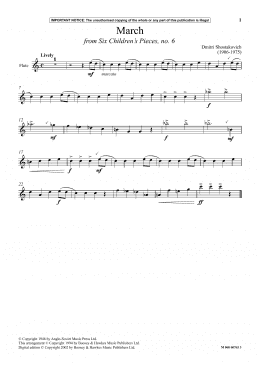 page one of March (from Six Children's Pieces, No. 6) (Instrumental Solo)