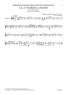 page one of La, Ci Darem La Mano (from Don Giovanni) (Instrumental Solo)