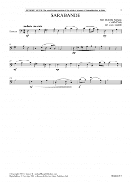 page one of Sarabande (Instrumental Solo)