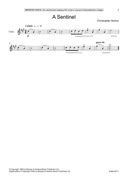 page one of A Sentinel (Instrumental Solo)