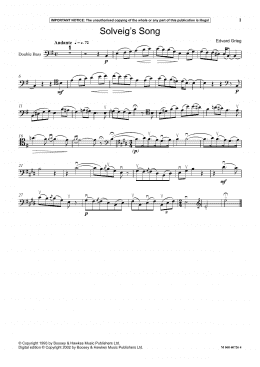 page one of Solveig's Song (Instrumental Solo)
