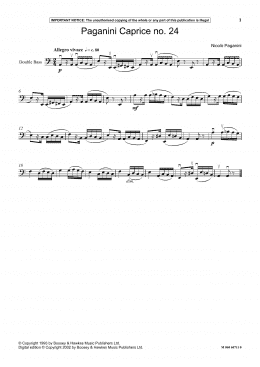 page one of Paganini Caprice No. 24 (Instrumental Solo)