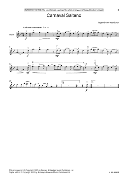 page one of Carnaval Salteno (Instrumental Solo)