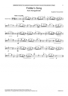 page one of Fiddler's Song (from Konigskinder) (Instrumental Solo)
