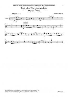 page one of Tanz Des Burgermeisters (Mayor's Dance) (Instrumental Solo)