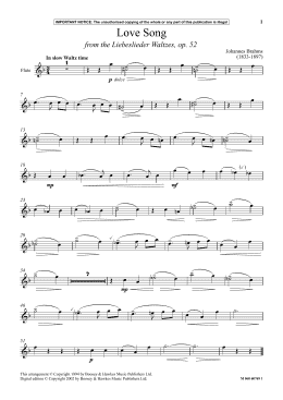 page one of Love Song (from The Liebeslieder Waltzes, Op. 52) (Instrumental Solo)