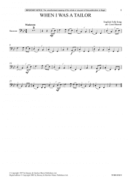 page one of When I Was A Tailor (Instrumental Solo)