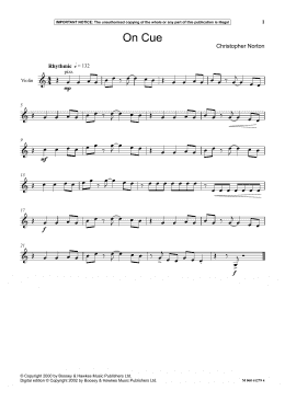 page one of On Cue (Instrumental Solo)