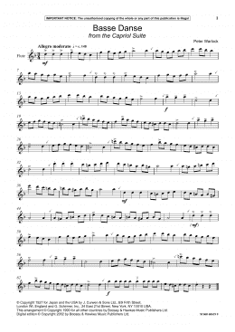 page one of Basse Danse (from The Capriol Suite) (Instrumental Solo)