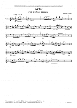 page one of Winter (from The Four Seasons) (Violin and Piano)