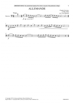 page one of Allemande (Instrumental Solo)