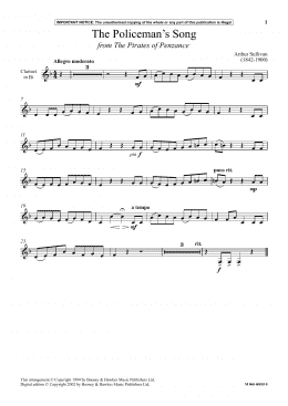 page one of The Policeman's Song (from The Pirates Of Penzance) (Instrumental Solo)