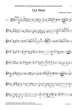 page one of Out West (Instrumental Solo)