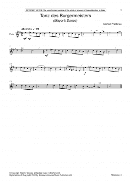 page one of Tanz Des Burgermeisters (Mayor's Dance) (Instrumental Solo)