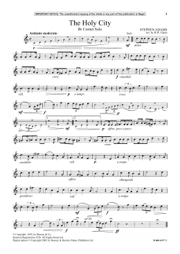 page one of The Holy City (Trumpet and Piano)