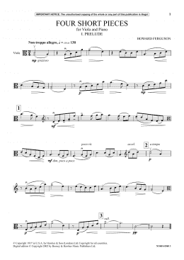 page one of I. Prelude (from Four Short Pieces For Viola And Piano) (Instrumental Solo)