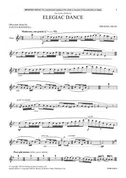 page one of Elegiac Dance (Oboe and Piano)