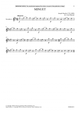 page one of Minuet (Instrumental Solo)