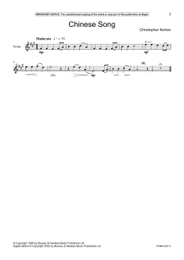 page one of Chinese Song (Instrumental Solo)