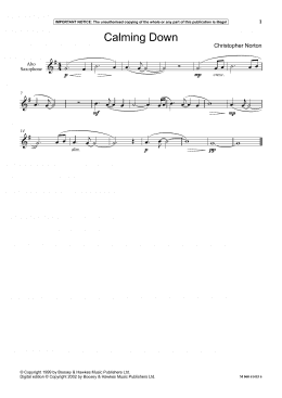 page one of Calming Down (Instrumental Solo)