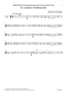 page one of St James Infirmary (Instrumental Solo)