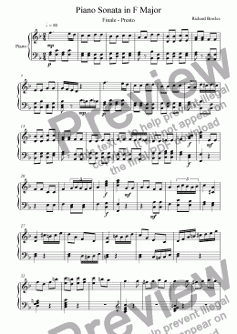 page one of Piano Sonata in F major - Third Movement
