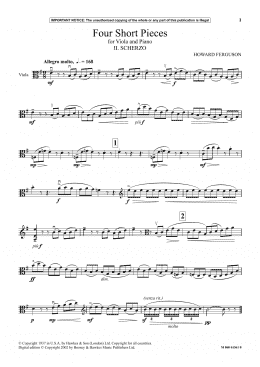 page one of II. Scherzo (from Four Short Pieces) (Viola and Piano)