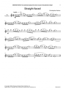 page one of Straight Faced (Instrumental Solo)