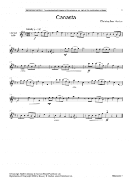 page one of Canasta (Instrumental Solo)