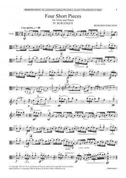 page one of IV. Burlesque (from Four Short Pieces) (Viola and Piano)