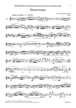 page one of Humoresque (Instrumental Solo)