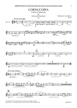 page one of Cornucopia: A Sheaf Of Miniatures For Horn And Pianoforte (VI) (Instrumental Solo)