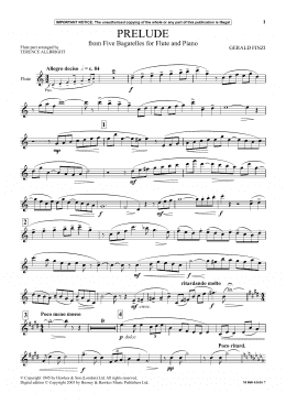 page one of Prelude (from Five Bagatelles For Flute And Piano) (Flute and Piano)