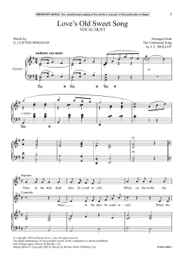 page one of Love's Old Sweet Song (Performance Ensemble)