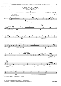 page one of Cornucopia - A Sheaf Of Miniatures For Horn And Pianoforte (IV) (Instrumental Solo)