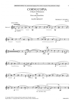page one of Cornucopia: A Sheaf Of Miniatures For Horn And Pianoforte (V) (Instrumental Solo)