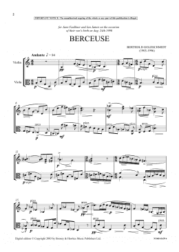 page one of Berceuse (Performance Ensemble)