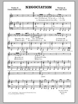 page one of Negociation (Piano & Vocal)